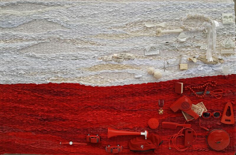 White and red (flag) - a Sculpture & Installation by MARIA WEGRZYNIAK-SZCZEPKOWSKA