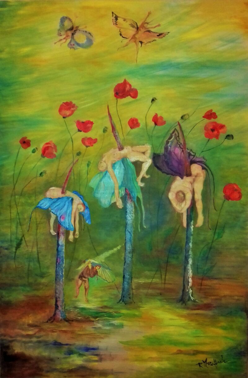 The poppies field - a Paint by Rosa Maria Raffaele