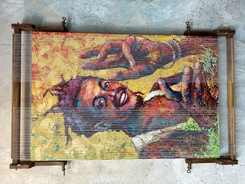 Kusuka=Swahili=weaver  - a Paintings by Gerd Stritzel