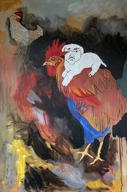 Rooster - A Paint Artwork by Masha Neverova