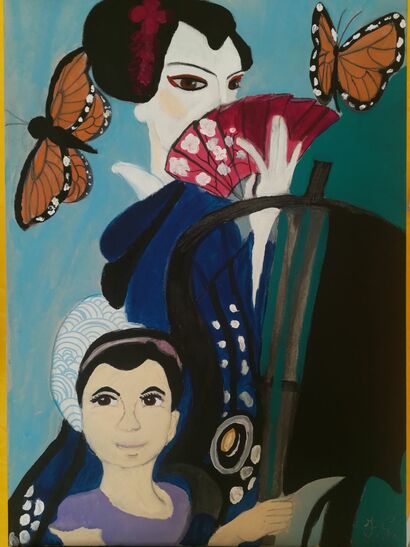 Sofia e le due Muse - A Paint Artwork by FRANCESCA GRANIERI