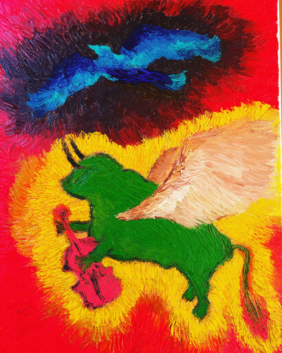 Il Toro Volante (the flying bull) - A Paint Artwork by Paola Maccalli