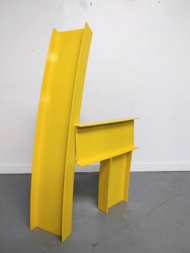 Yellow I-beam sculpture - a Sculpture & Installation Artowrk by Timothy Carter