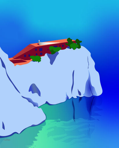 The Blue island - a Digital Graphics and Cartoon Artowrk by Gaia Cipullo