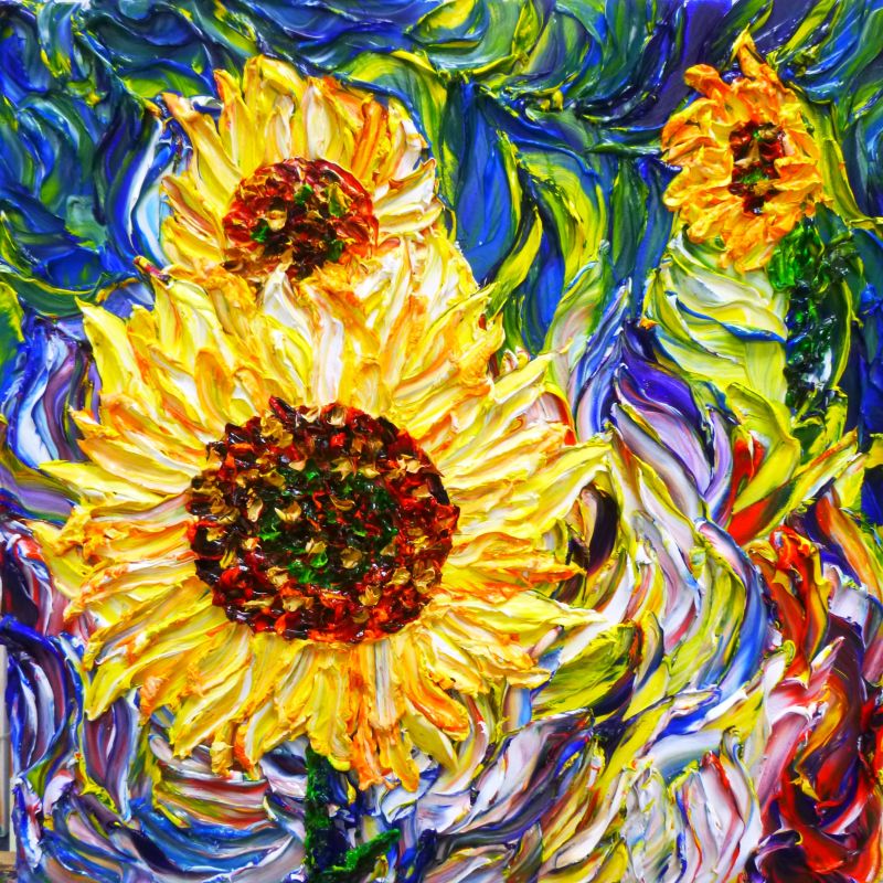 'You Are My Sunshine' Diptych (Lower panel), Collection 'Sunflowers' - a Paintings by Dr. Halyna Vakulenko