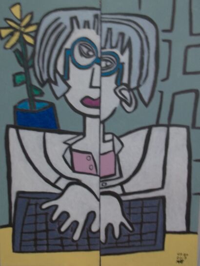 the receptionist  - a Paint Artowrk by Aitcheff