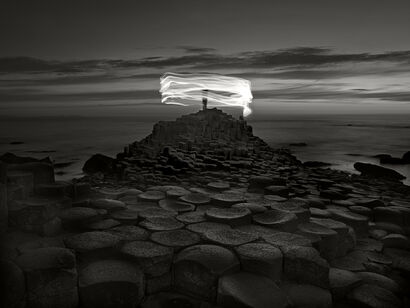 Giant's Causeway and figure, Northern Ireland, 2018 - A Photographic Art Artwork by Ugo Ricciardi