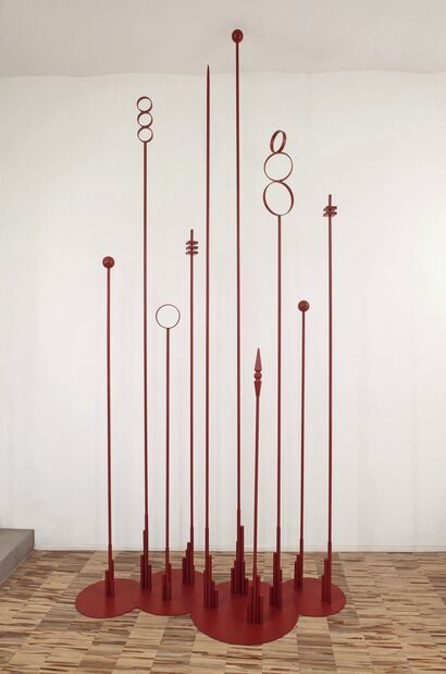 red dancing flower - A Sculpture & Installation Artwork by isabella angelantoni geiger