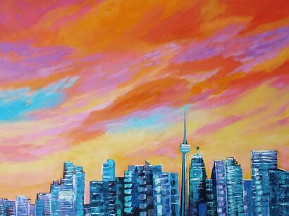 Toronto Cityline - a Paint Artowrk by Franca Montalbetti