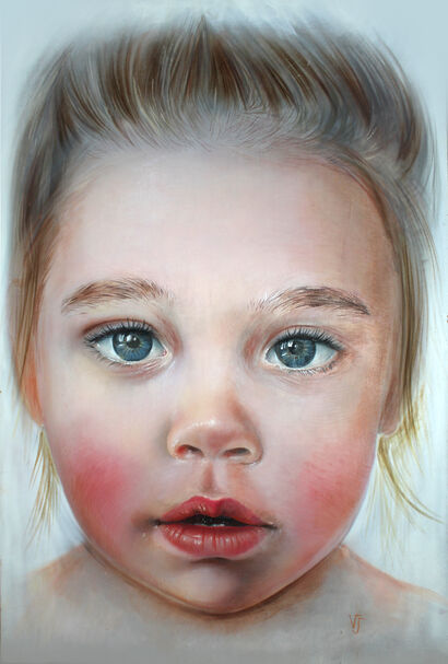 The happiness of the world in the eyes of a child - a Paint Artowrk by Vlasova