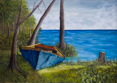 The Fischers Boat - a Paint Artowrk by Ernst Iris