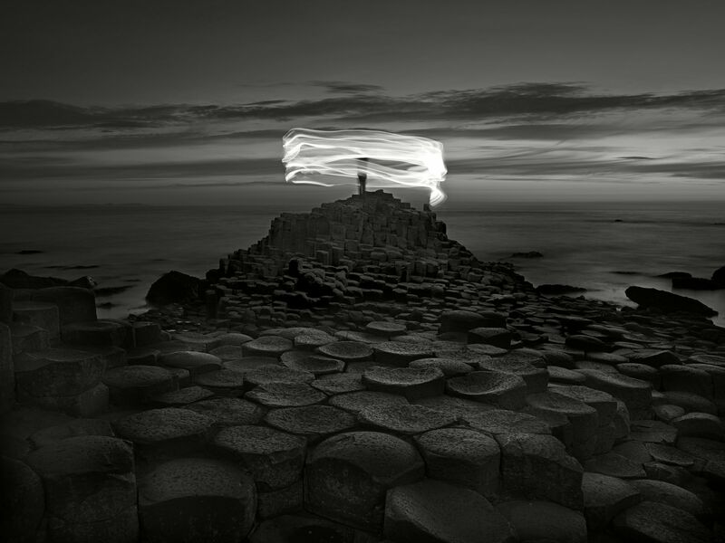 Giant's Causeway and figure, Northern Ireland, 2018 - a Photographic Art by Ugo Ricciardi
