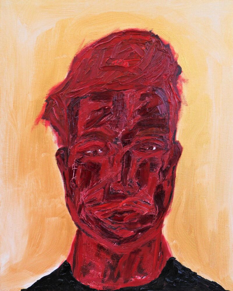 RED SELF-PORTRAIT - a Paint by Lorenzo Campetella