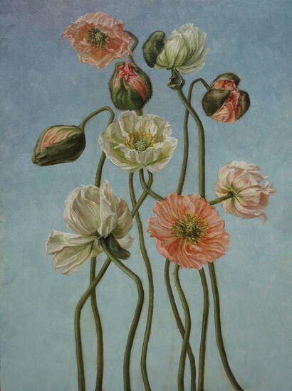Bouquet of Poppies  - a Paint Artowrk by Larisa Nikonova