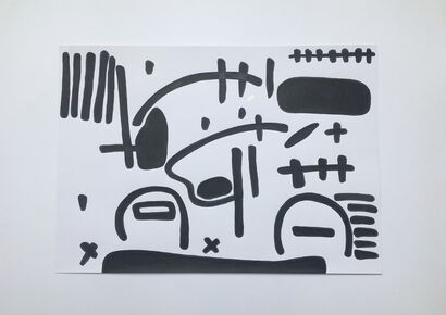 Finding Something. What am I looking for ? - a Paint Artowrk by Justine Ladaique