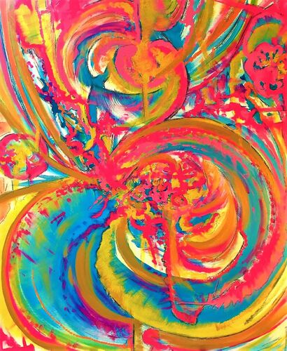 rainbow jelly-fish - a Paint Artowrk by Eva Neeracher