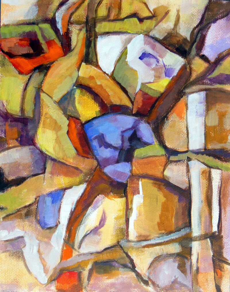 Komposition 1 blauer Kern - a Paintings by Niex