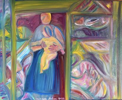  Madonna with Child - a Paint Artowrk by  Mikaya Petros