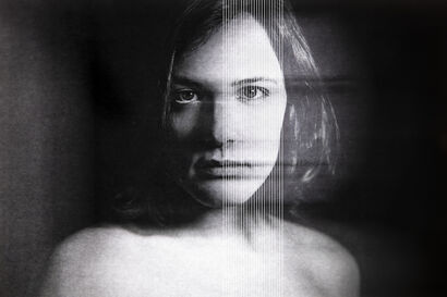 Self-Portrait (white lines) - A Photographic Art Artwork by Francesca Marta