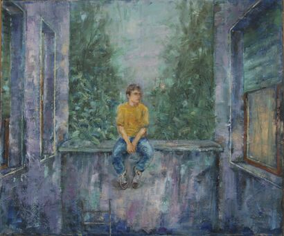 The Boy in the Yellow T-Shirt - a Paint Artowrk by Aldo Popolo