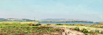 ‏‏Western Galilee, The reservoir - A Paint Artwork by Shulamit Near
