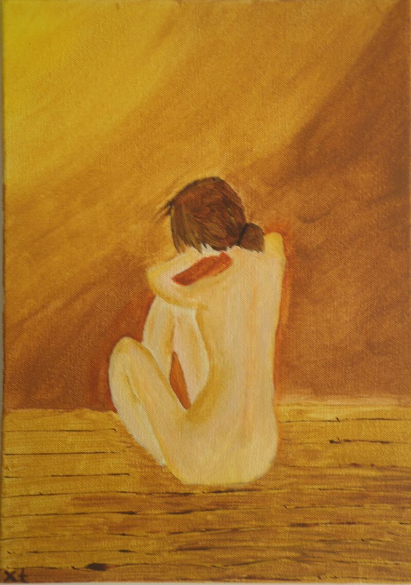 Crying Girl  - a Paint by Tania Stefania Katzouraki