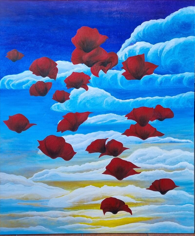 Flying poppies - a Paint by Maja Cergolj