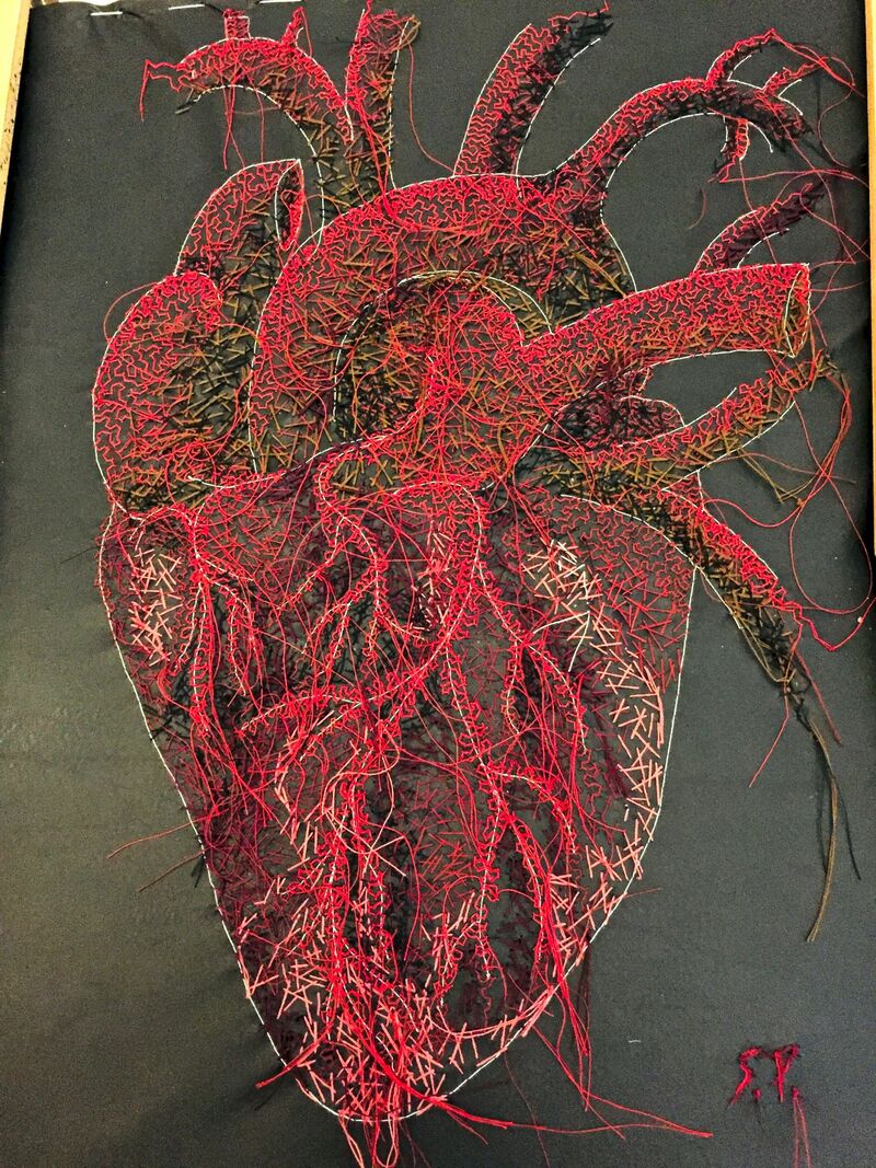 The Stitched Human Heart - a Paint by Silvia Perramon Rubio