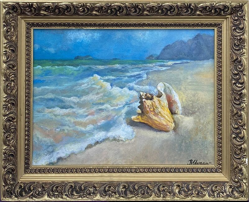 Beau Vallon, Mahe, Seychelles, Seashell - a Paintings by BORIS UVAROV