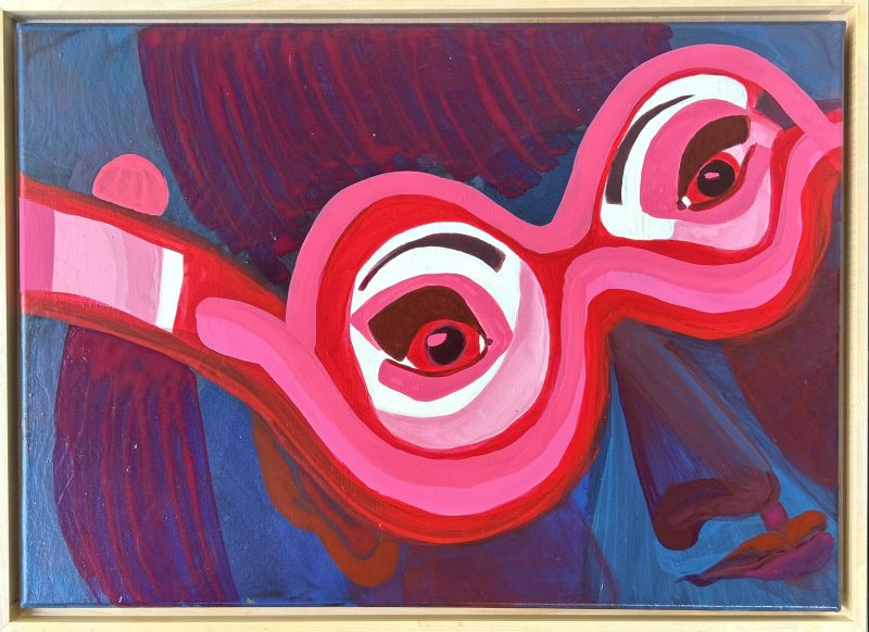 mit rosaroter Brille - a Paintings by Angelika Ratswohl