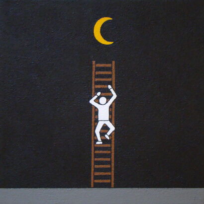 non voglio mica la luna - A Paint Artwork by Gabriella Kuruvilla