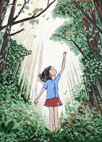 Message from an Angel – Seeking the Light - a Paint Artowrk by HsunArt