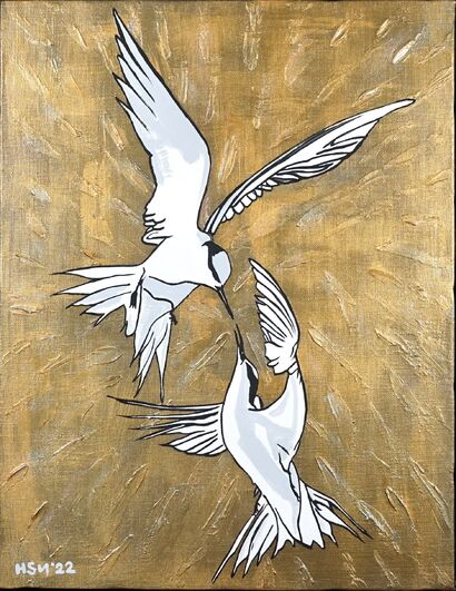 Flying Together with One Heart - a Paint Artowrk by HsunArt