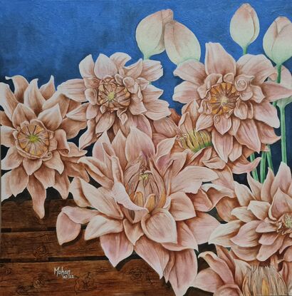 Lotus on display  - A Paint Artwork by Mohanraj  Kuppusamy 