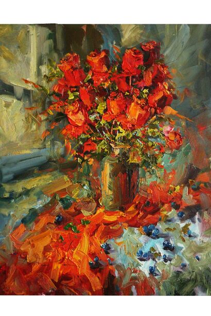 Red roses - A Paint Artwork by Kari
