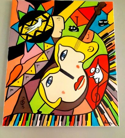 La guitare magique  - A Paint Artwork by Chahinez Aissat