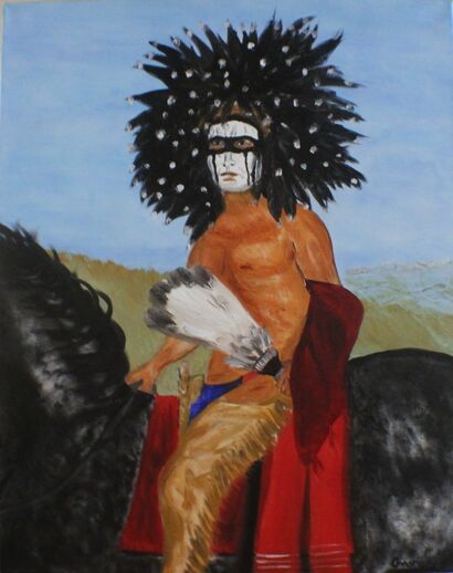 Cheyenne Dog Soldier Warrior - A Paint Artwork by eleanor guerrero