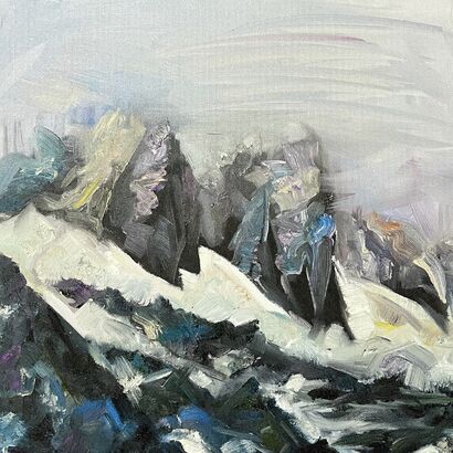 Mountains Ocean - a Paint Artowrk by Kay