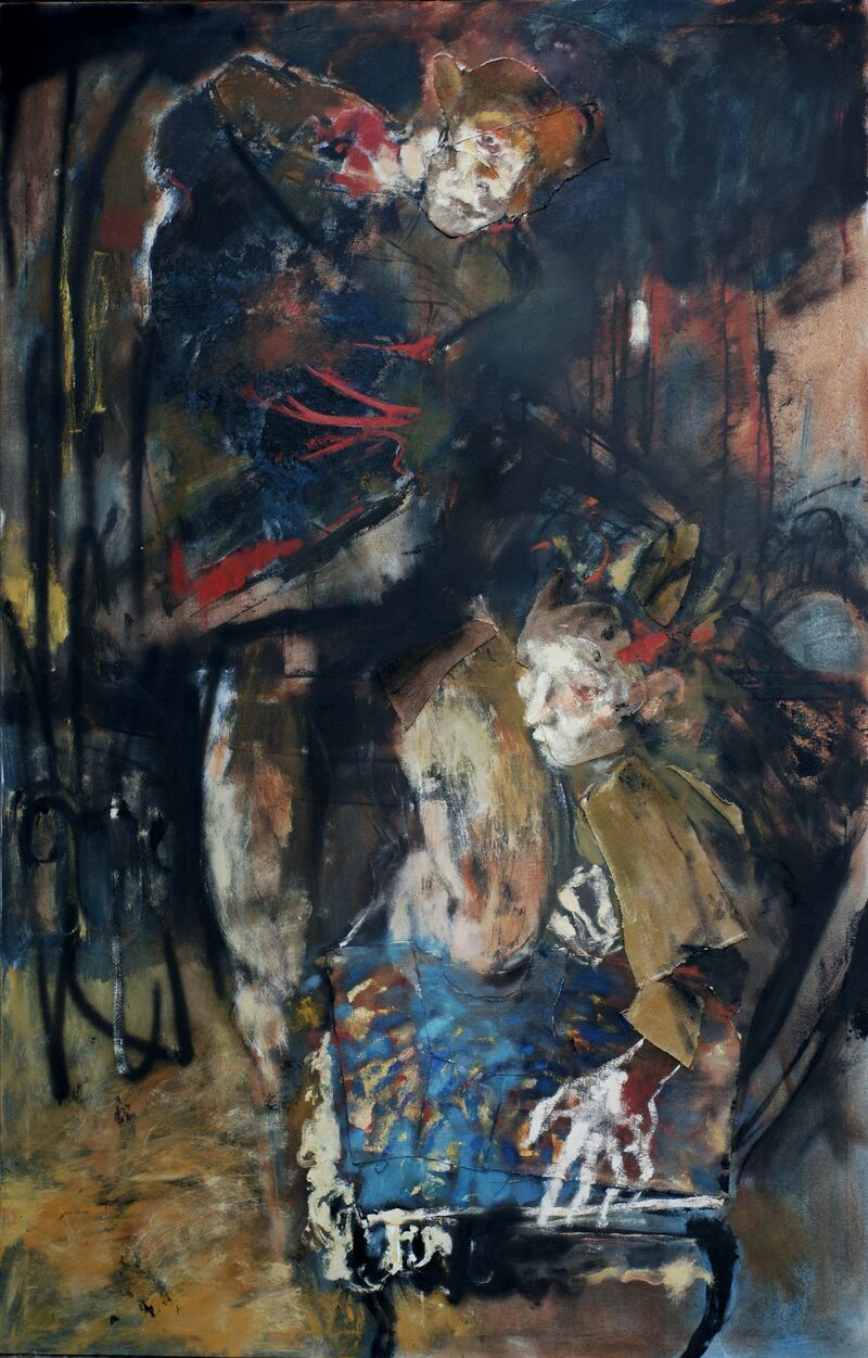 Couple in cage - a Paint by Liza Basta
