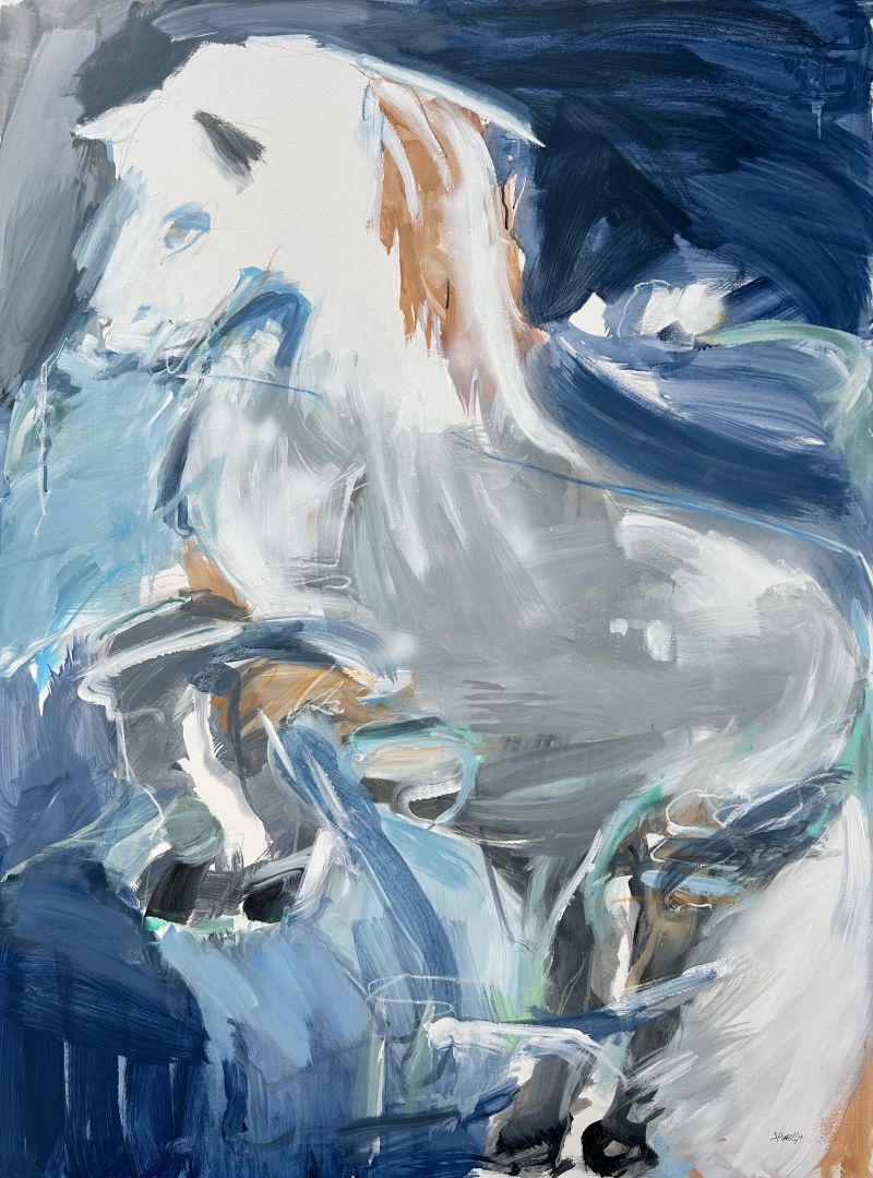 Horse in the battle - a Paintings by Johanne Spinella