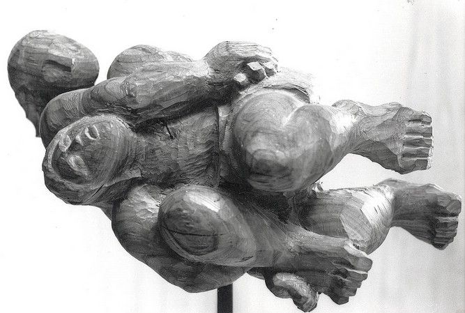 Lotta con l'angelo - a Sculpture & Installation by Sandro Leonardi
