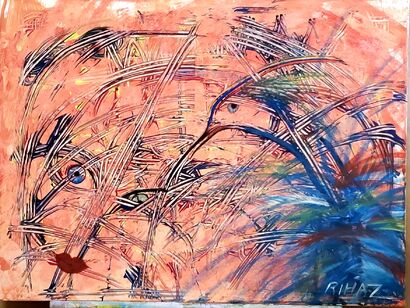 La dame et le colibri - A Paint Artwork by RIHAZ