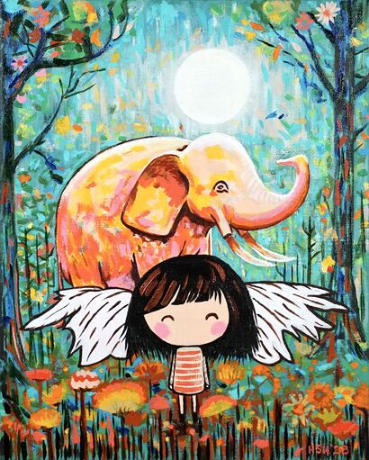 Message from an Angel – The Secret Garden - a Paint Artowrk by HsunArt
