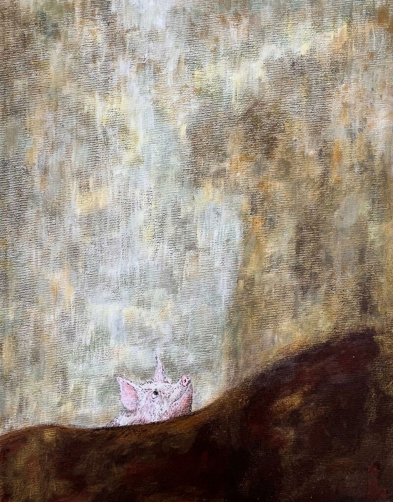 THE HALF-DROWNED PIG – CERDO SEMIHUNDIDO - a Paintings by Luis Rodriguez Naranjo