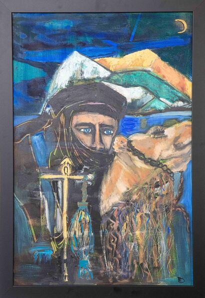 Tarik ibn Ziyad, Berber ex-slave who conquered Spain in 711AD - a Paint Artowrk by ELIZABETH DRAYSON