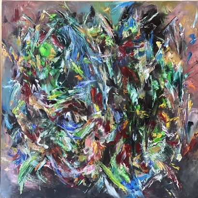 Untitled 9 ( Mind Quantum Central Sensitive Syndrome Enlightenment) - a Paint Artowrk by Yothin Kanokbanpot