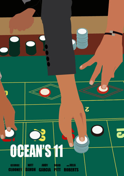Ocean\'s Eleven - Poster cinematografico - a Digital Graphics and Cartoon Artowrk by Daiki De Toni