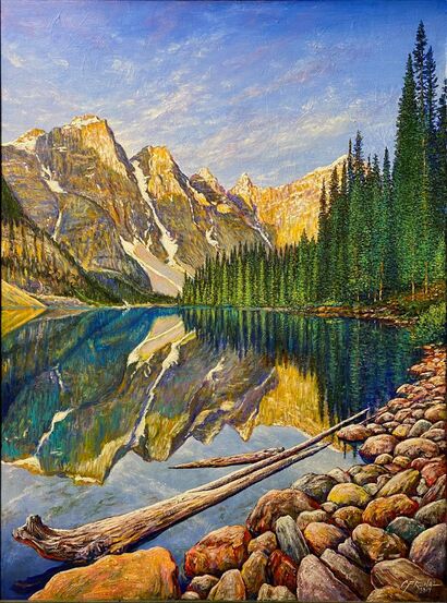 One Morning At Moraine Lake - A Paint Artwork by Charlie Frenal