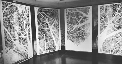 Jardin Blanc (this installation is made of 8 paper cut - 130 x 210 cm for each - price is for each one separately including framing) - a Sculpture & Installation Artowrk by Baptiste Desjardin