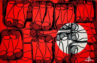 Les Sardines rouges (65X100) - a Paint Artowrk by DORLA